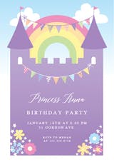 Purple Castle - Invitación De Cumpleaños